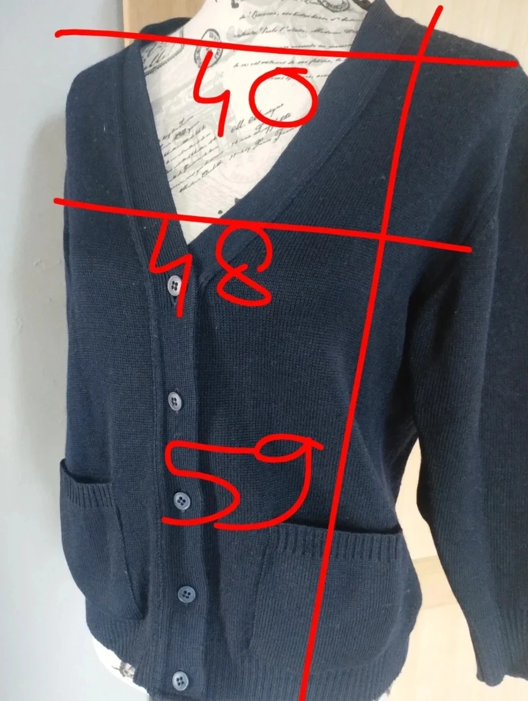 Cardigan azul marino, Damart T40 – photo 7